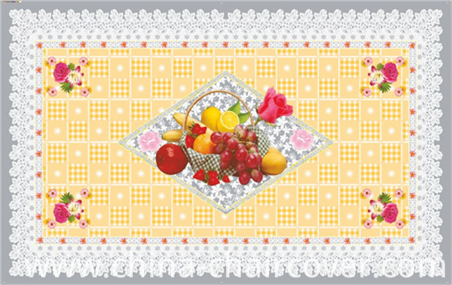 90*145cm Hot Popular PVC Printed Transparent Tablecloth of Independent Design (full color)